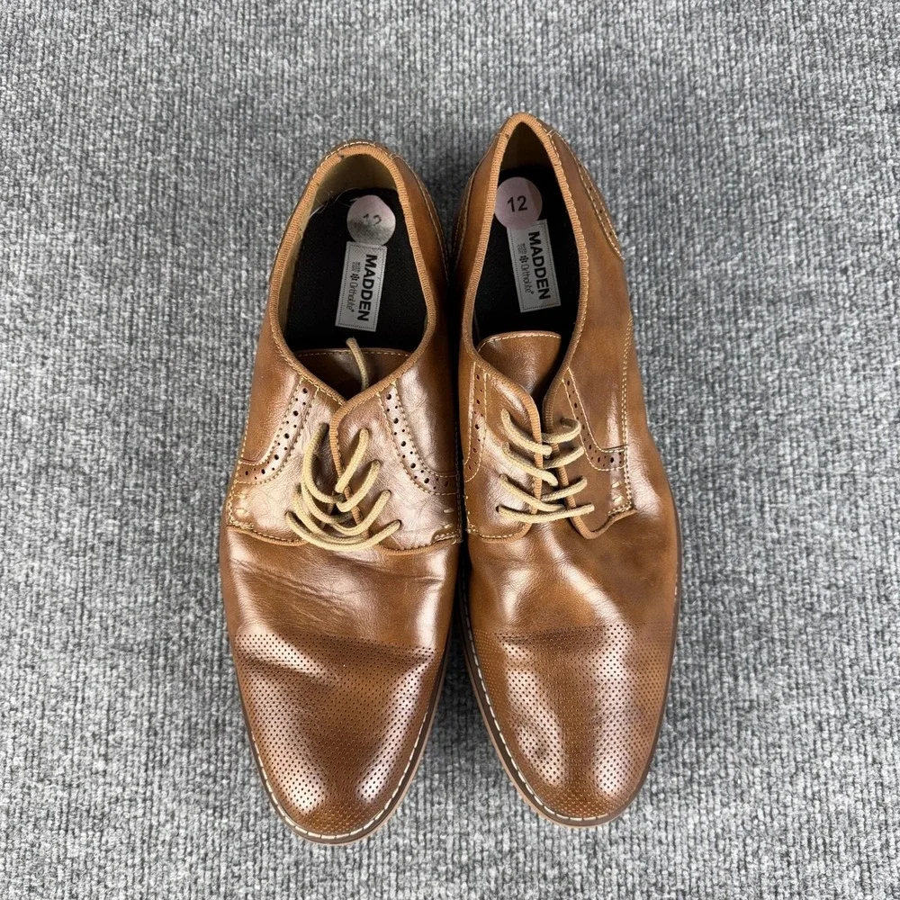Madden Shoes Mens‎ Size 12 Brown Ortholite Cap Toe Derby Dress Comfort Oxford